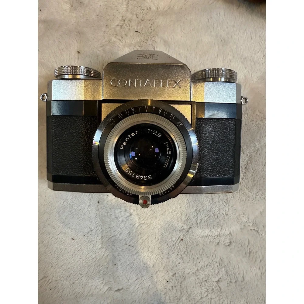 Zeiss Ikon Contaflex 35mm SLR Camera Pantar 45mm f2.8 Lens with Leather Case